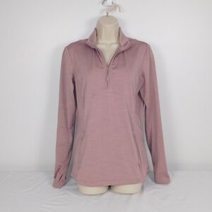 Eddie Bauer 1/4 Zip Pullover | Size M | Mauve Pink | Lightweight Long Sleeve Top